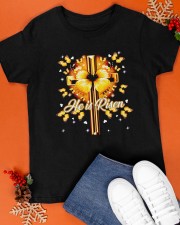 God He is Risen Cross Butterfly Golden Classic T-Shirt apparel-classic-tshirt-lifestyle-front-83