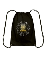 May girl gypsy lioness hippie retro Drawstring Bag tile