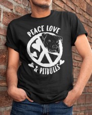 Cute Peace Love Pitbulls Classic T-Shirt apparel-classic-tshirt-lifestyle-26