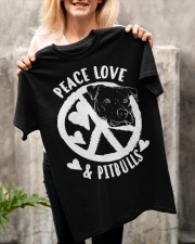 Cute Peace Love Pitbulls Classic T-Shirt apparel-classic-tshirt-lifestyle-front-117