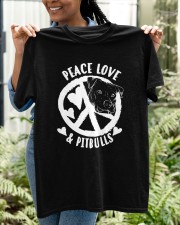 Cute Peace Love Pitbulls Classic T-Shirt apparel-classic-tshirt-lifestyle-front-130
