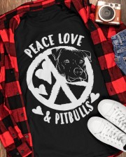 Cute Peace Love Pitbulls Classic T-Shirt apparel-classic-tshirt-lifestyle-front-163