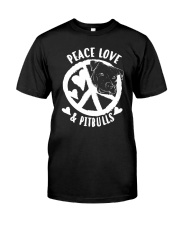 Cute Peace Love Pitbulls Classic T-Shirt front