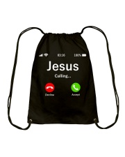 Jesus Is Calling Drawstring Bag tile