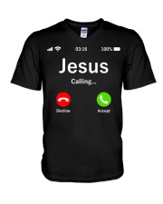 Jesus Is Calling V-Neck T-Shirt tile