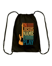 In Jesus Name I Play Guitar Christian Drawstring Bag tile