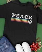 Vintage Retro PEACE Hippy Hippie Classic T-Shirt apparel-classic-tshirt-lifestyle-back-69