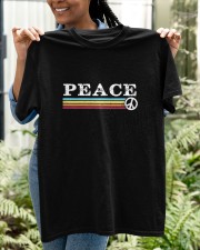 Vintage Retro PEACE Hippy Hippie Classic T-Shirt apparel-classic-tshirt-lifestyle-front-130