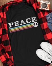 Vintage Retro PEACE Hippy Hippie Classic T-Shirt apparel-classic-tshirt-lifestyle-front-163