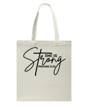 She Is Strong Shirt Proverbs Bible Tote Bag tile