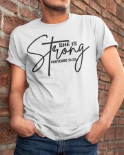 She Is Strong Shirt Proverbs Bible Classic T-Shirt apparel-classic-tshirt-lifestyle-26