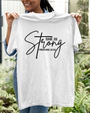 She Is Strong Shirt Proverbs Bible Classic T-Shirt apparel-classic-tshirt-lifestyle-front-130