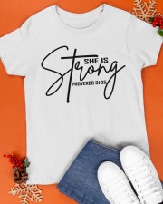 She Is Strong Shirt Proverbs Bible Classic T-Shirt apparel-classic-tshirt-lifestyle-front-83
