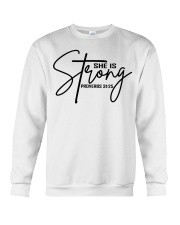 She Is Strong Shirt Proverbs Bible Crewneck Sweatshirt tile
