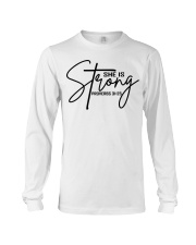 She Is Strong Shirt Proverbs Bible Long Sleeve Tee tile