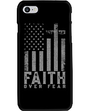 Faith Over Fear Cross US Flag Phone Case tile