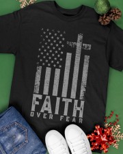 Faith Over Fear Cross US Flag Classic T-Shirt apparel-classic-tshirt-lifestyle-back-69