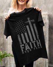 Faith Over Fear Cross US Flag Classic T-Shirt apparel-classic-tshirt-lifestyle-front-117