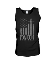Faith Over Fear Cross US Flag Unisex Tank tile