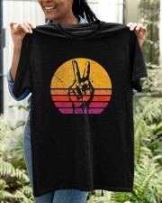 Retro Peace Love Hippie Classic T-Shirt apparel-classic-tshirt-lifestyle-front-130