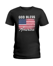 God Bless America USA Flag Ladies T-Shirt tile