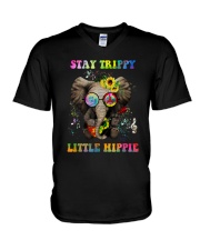 Elephant Stay trippy little hippie Sunflower V-Neck T-Shirt tile