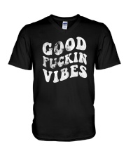 Good Fuckin Vibes Hippie V-Neck T-Shirt tile