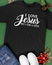 Christian Jesus But I Cuss A Little Classic T-Shirt apparel-classic-tshirt-lifestyle-back-69