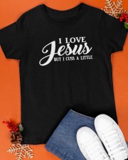 Christian Jesus But I Cuss A Little Classic T-Shirt apparel-classic-tshirt-lifestyle-front-83