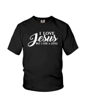 Christian Jesus But I Cuss A Little Youth T-Shirt tile