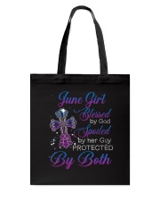 June girl blessed by God Tote Bag tile