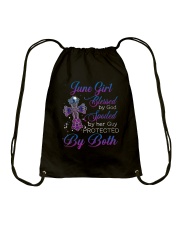 June girl blessed by God Drawstring Bag tile