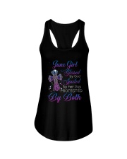 June girl blessed by God Ladies Flowy Tank tile