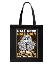 Half Hood Half Holy Skull And Cross Tote Bag tile