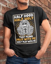 Half Hood Half Holy Skull And Cross Classic T-Shirt apparel-classic-tshirt-lifestyle-26