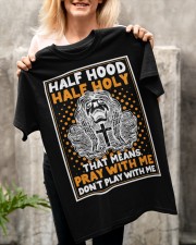 Half Hood Half Holy Skull And Cross Classic T-Shirt apparel-classic-tshirt-lifestyle-front-117