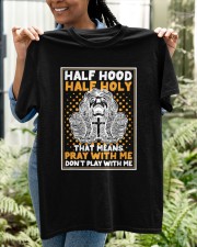 Half Hood Half Holy Skull And Cross Classic T-Shirt apparel-classic-tshirt-lifestyle-front-130