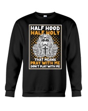 Half Hood Half Holy Skull And Cross Crewneck Sweatshirt tile