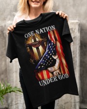 One Nation Under God Distressed Flag Classic T-Shirt apparel-classic-tshirt-lifestyle-front-117