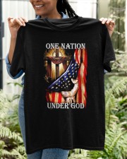 One Nation Under God Distressed Flag Classic T-Shirt apparel-classic-tshirt-lifestyle-front-130