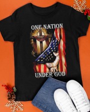 One Nation Under God Distressed Flag Classic T-Shirt apparel-classic-tshirt-lifestyle-front-83