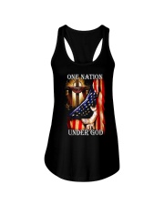 One Nation Under God Distressed Flag Ladies Flowy Tank tile