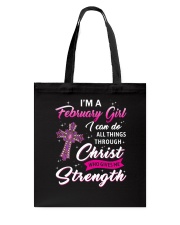 February girl christ strength Tote Bag tile