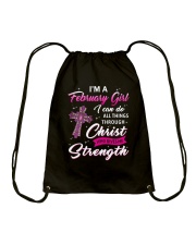 February girl christ strength Drawstring Bag tile