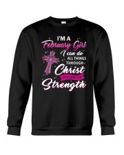 February girl christ strength Crewneck Sweatshirt tile