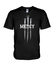 3 Nails Mercy Jesus Christian V-Neck T-Shirt tile