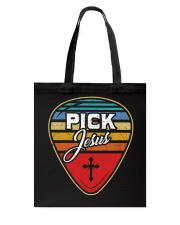 Retro Guitarist Guitar Pick Christian Tote Bag tile