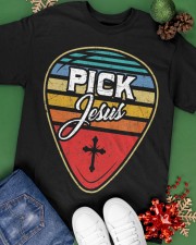 Retro Guitarist Guitar Pick Christian Classic T-Shirt apparel-classic-tshirt-lifestyle-back-69