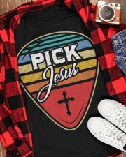 Retro Guitarist Guitar Pick Christian Classic T-Shirt apparel-classic-tshirt-lifestyle-front-163