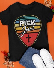 Retro Guitarist Guitar Pick Christian Classic T-Shirt apparel-classic-tshirt-lifestyle-front-83